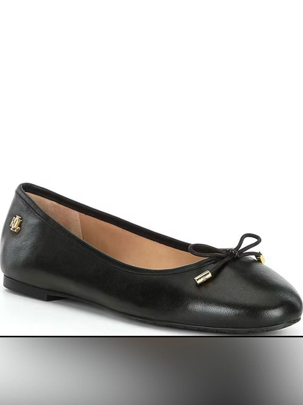 Lauren Ralph Lauren Jayna Leather Bow Ballet Flats Size 9